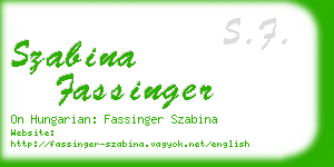 szabina fassinger business card